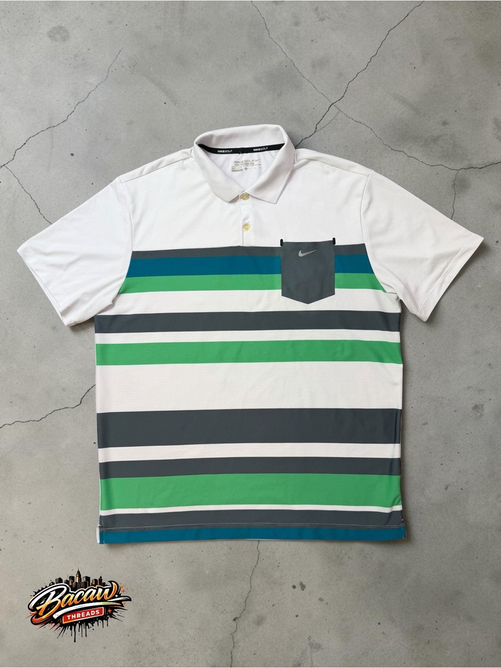 Nike‎ Golf Tour Performance Dri-FIT Men’s XXL Striped Polo Shirt w/ chest pocket